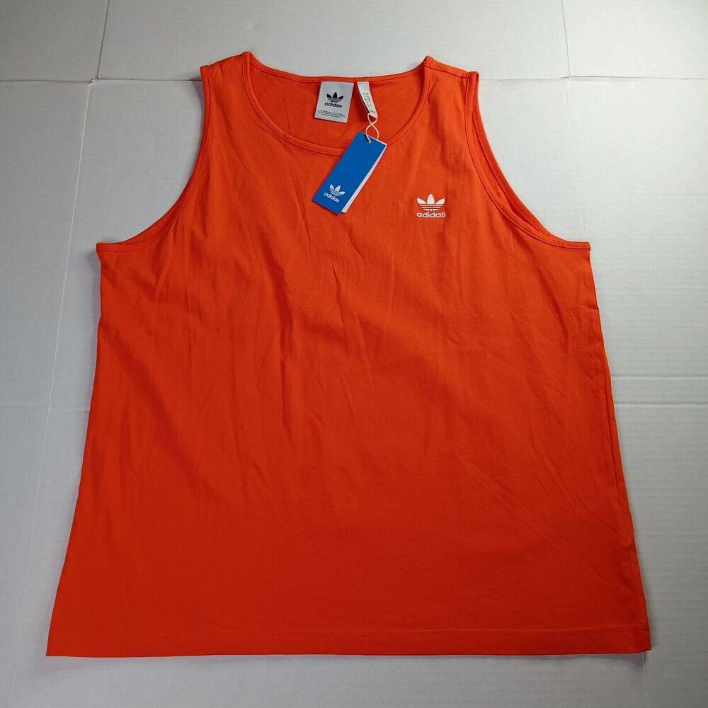 Adidas Originals Essentials Tank Top Men’s L Orange Athletic Sleeveless Shirt